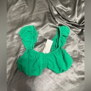 green cropped shirt size small